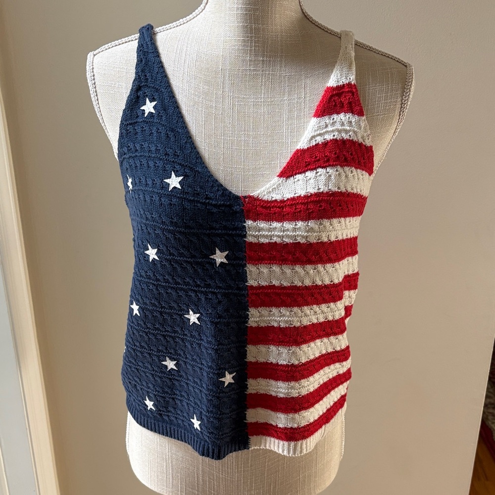 moon & madison Patriotic Knit Tank Top